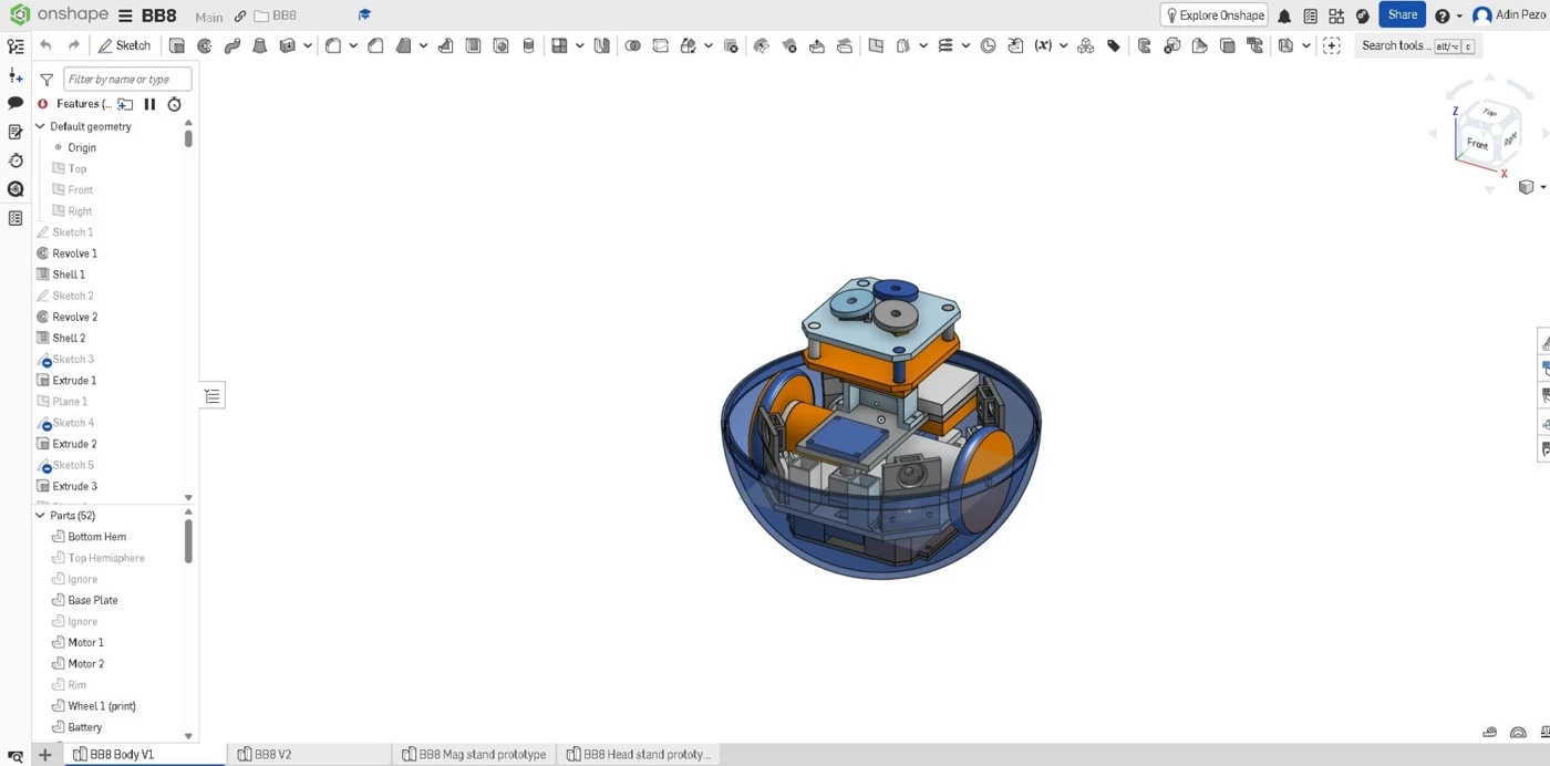 V1 · Initial drive and electronics packaging